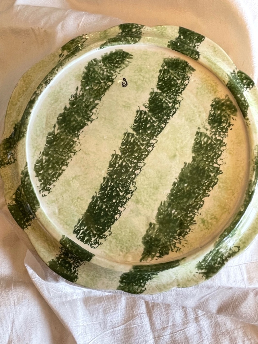Watermelon Serving Set – Hand Painted Bowl & Plate – Summer Kitchen Decor - Picture 4 of 10